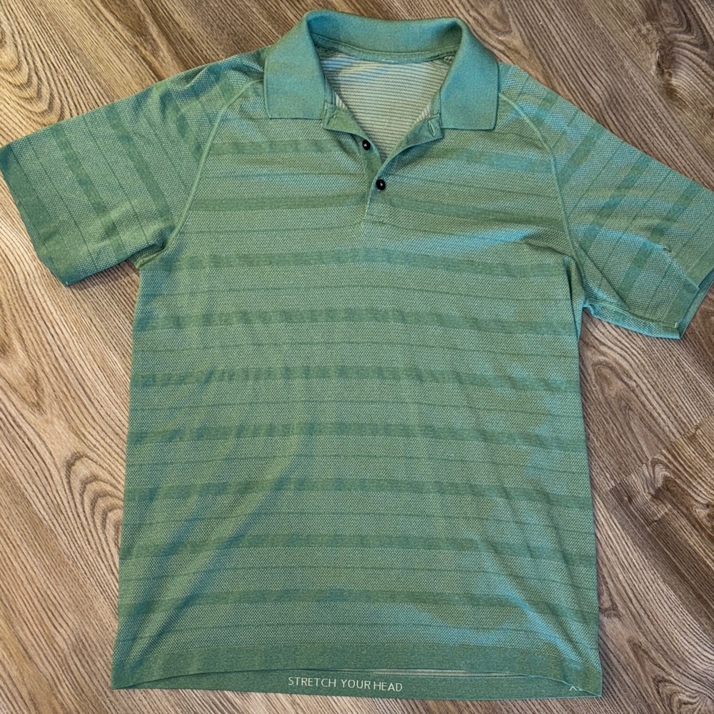 Lululemon Striped Green Polo Shirt